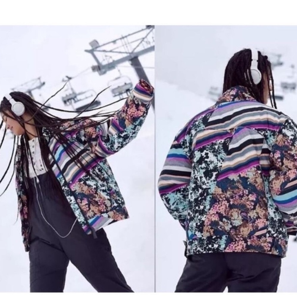 Free People Movement Bunny Slope Floral Puffer Jacket Size XS NWT